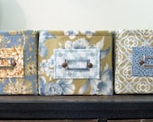 Fabric File Boxes - Tan and Teal Trio