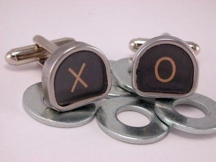 YOU CHOOSE Tombstone Shape Vintage Typewriter Keys Cufflinks Cuff links- Custom Letters Numbers Symbols