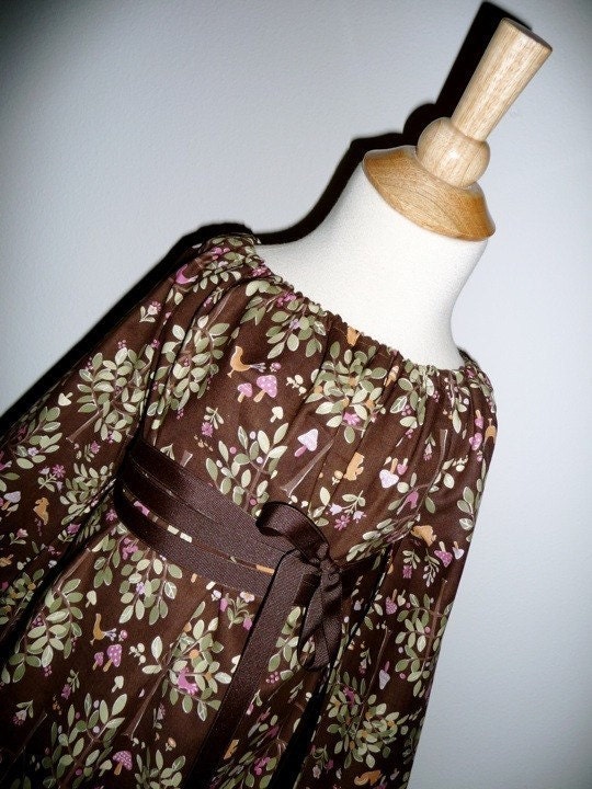 A-line DRESS - Folklore - You Pick the Size Newborn to 12 Years by Boutique Mia