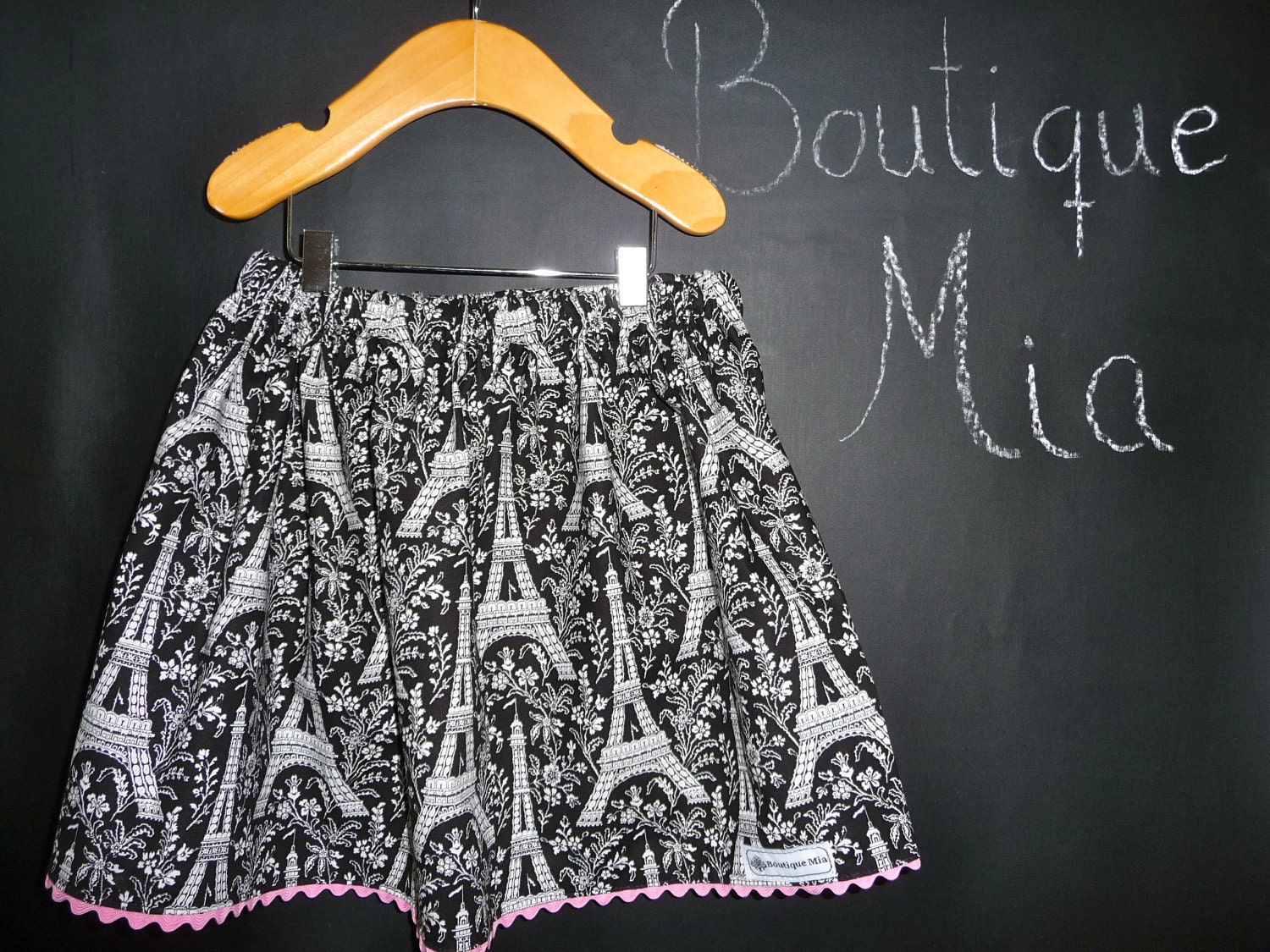 BUY 2 get 1 FREE - Skirt - Michael Miller - Eiffel Tower - Pick the size Newborn up to 12 Years by Boutique Mia
