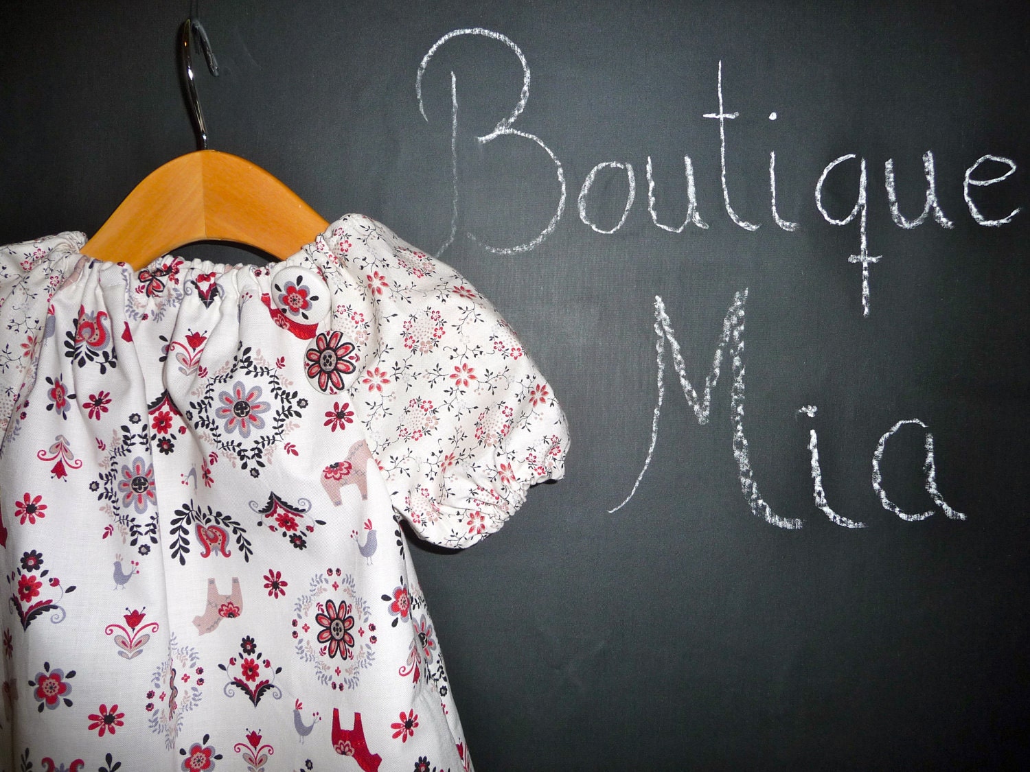 CHILDREN - Peasant Mini Dress - Japanese Import - Horses - Pick the size Newborn up to 12 Years - by Boutique Mia