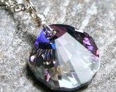 Vitrail Light Lilac Purple Swarovski Crystal Seashell on Sterling Silver ... Handmade Necklace