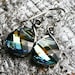 Wren ... Golden Green Sahara Flat Briolette on Sterling Silver ... Petite Dangle Earrings