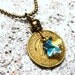 NYC New York City Vintage Subway Token with Auroras Borealis Swarovski Crystal Star ... Antiqued Brass Necklace ... You'll Make it Anywhere