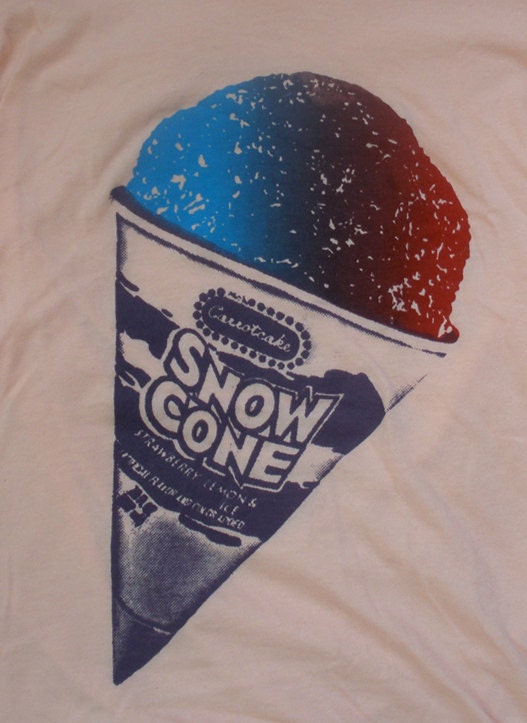 Carrotcake Snow Cone: Screenprinted Graphic T-Shirt, APRICOT, Large