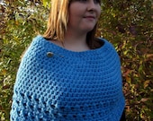 Crochet Capelet in Light Blue Winter Accessories SALE