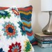 Crochet Granny Square Sofa Pillow, 14" x 14"