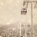 Fine Art Photograph, Ski Gondola at Heavenly Lake Tahoe, Winter Scene, Snow Falling, Creamy Tones, Lodge, Ski Resort, Mountains, 8x12 Print