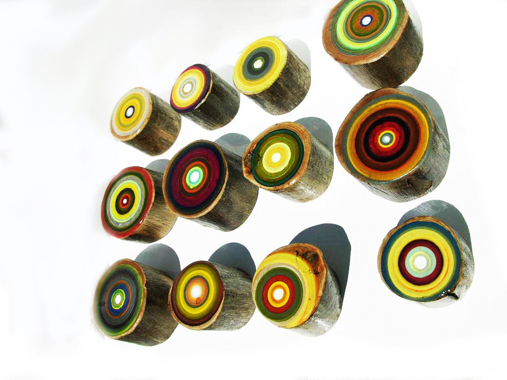 Tree Ring Paintings Colors of Autumn for your Eco Friendly Home