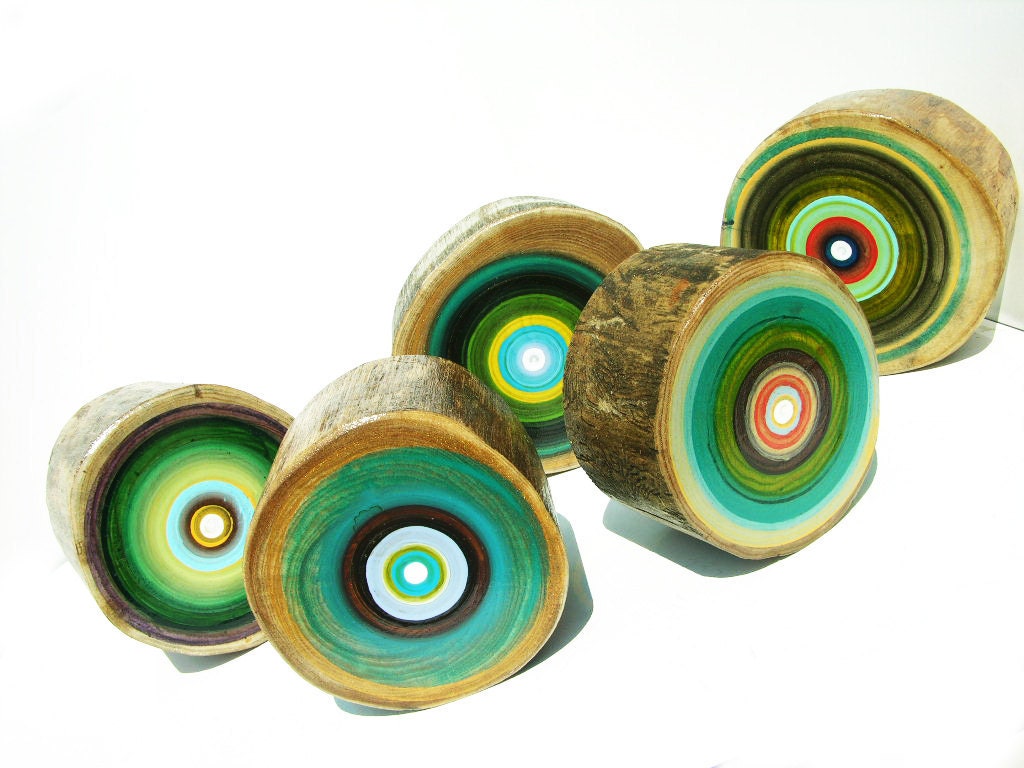 Eco Friendly Green Tree Ring Paintings Unique Holiday Gift for HIM