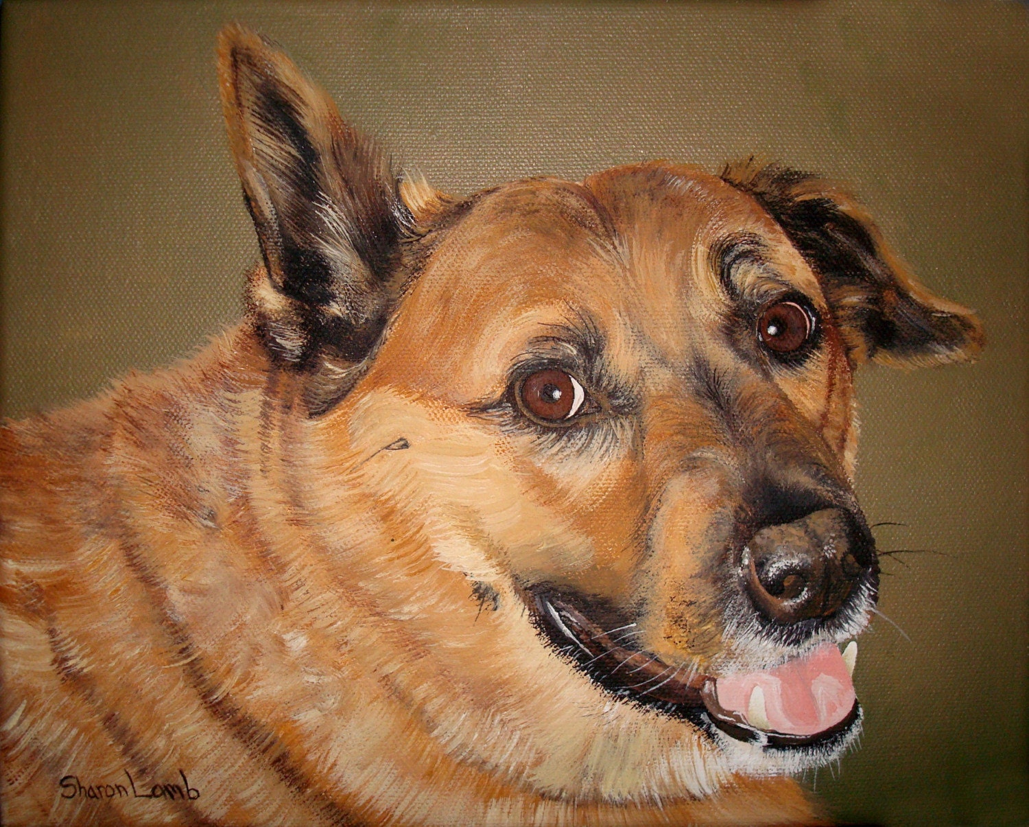 4 x 6 Custom Life Like Commissioned Pet Portrait Pet Painting Makes a Great Gift Commission Art by Sharon Lamb