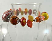 Sunshine Colors Glass Bead and Pop Bottle Cap Bracelet (no. 738)