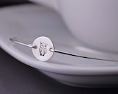 Owl Jewelry, Owl Bangle Bracelet, Sterling Silver Hand Stamped Wisdom Bracelet