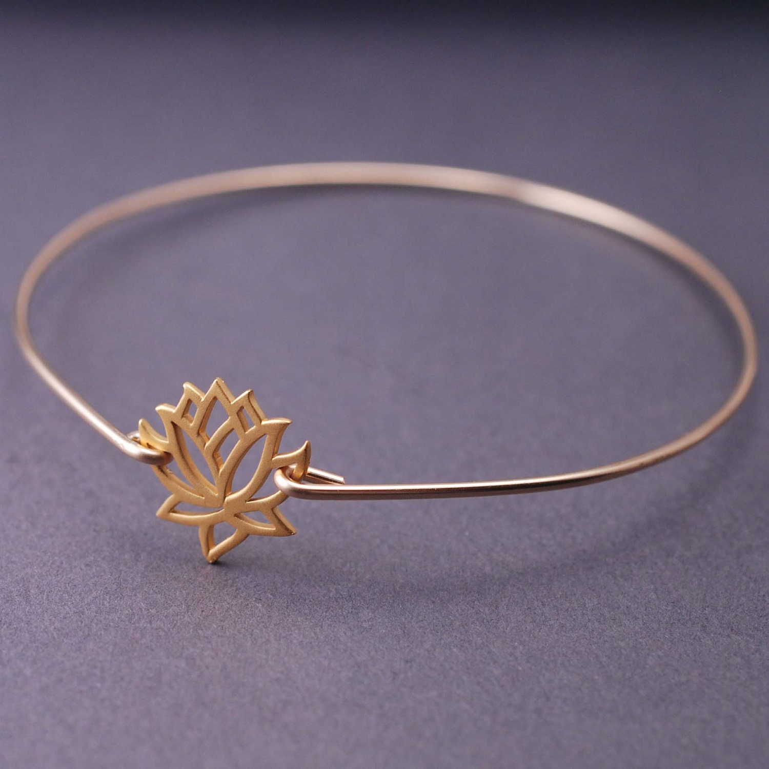 Gold Lotus Jewelry, Lotus Flower Bangle Bracelet, Yoga Jewelry, Gold Bangle Bracelet, Fall Fashion