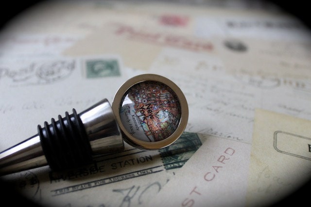 Custom Map Wine Stopper