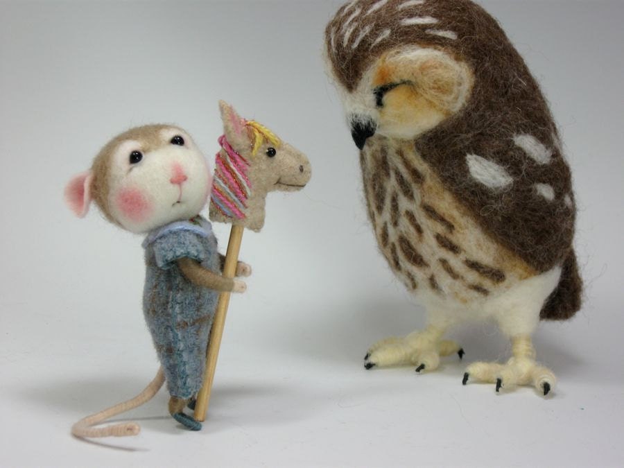 Dressed Mouse/Bunny Class  Needle Felting Class to create BOTH the Bunny and Mouse By Barby Anderson (Kit Available and sold separately)