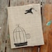 Free to Fly -  Burlap Feed Sack Journal Cover w. Notebook