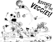 T - Revenge of the Veggies - Tshirt of Vegetables Attacking