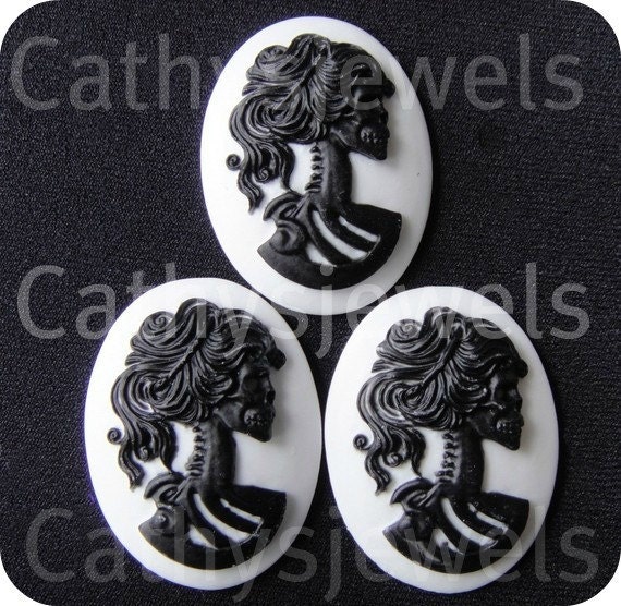 Silhouette Portrait Cameos Day Of The Dead Lolita
