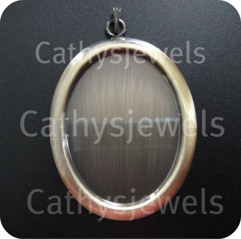 Smooth Edged 40x30 Antique Gold Cameo Settings Set Of 3