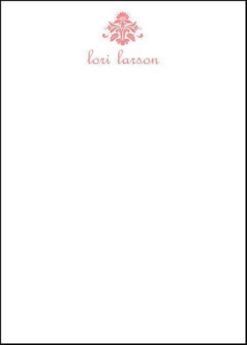Personalized Note Pad - 5x7 Pink Floral