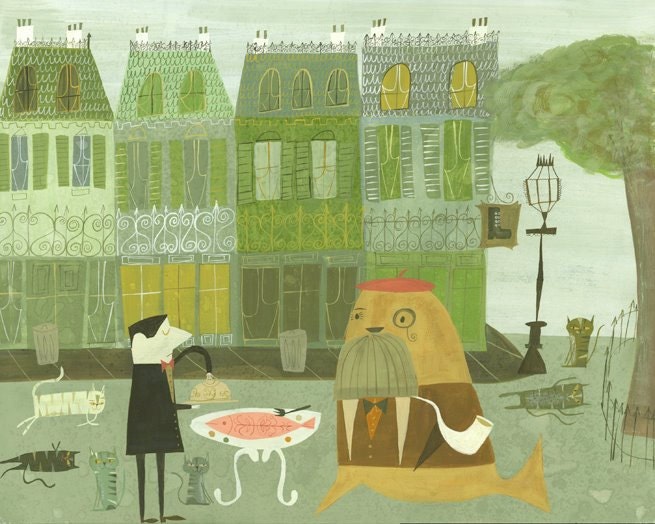 Monsieur Benoît.  Limited edition print by Matte Stephens.