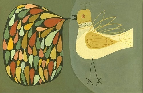 Happy Bird. Limited edition 11x14 print by Matte Stephens.