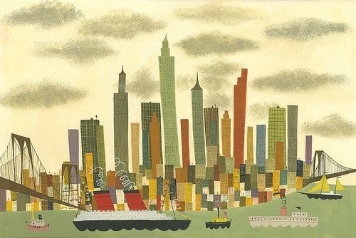 Manhattan.  Limited edition 13x19 print by Matte Stephens.