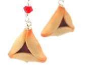 Hamantashen earrings: raspberry