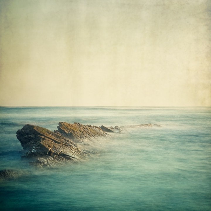 Ocean Photo, Landscape Photography, Nature, Minimal Seascape, Zen, Serene, Aquamarine - Be here now