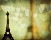 Paris photography - Valentine, Paris is for Lovers - Eiffel tower, Hearts - fine art travel photograph