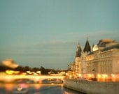Love along the Seine - Paris at night - Valentine - A whimsical fine art photograph