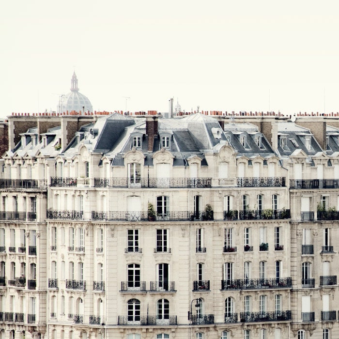 Paris photograph - Bonjour Paris - Parisian rooftops and windows - Fine art travel photography