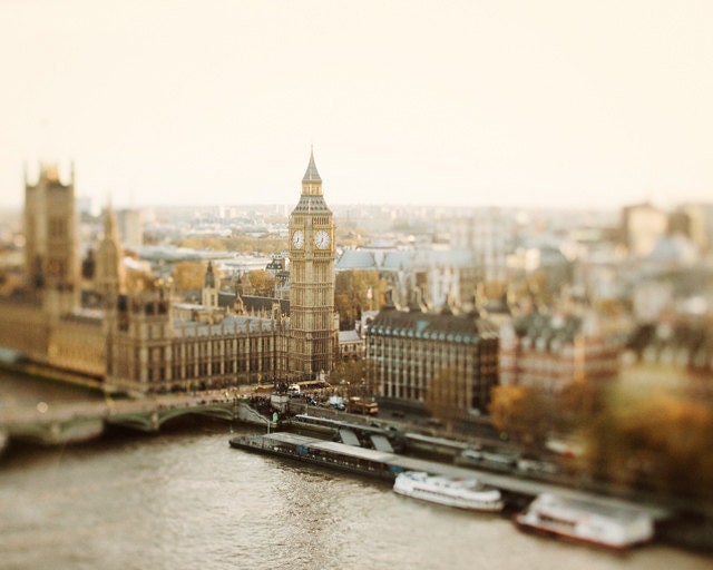 London Photography, Westminster, Thames River, Fine Art Print, Gold, Peach, Wall Decor - Little Britain