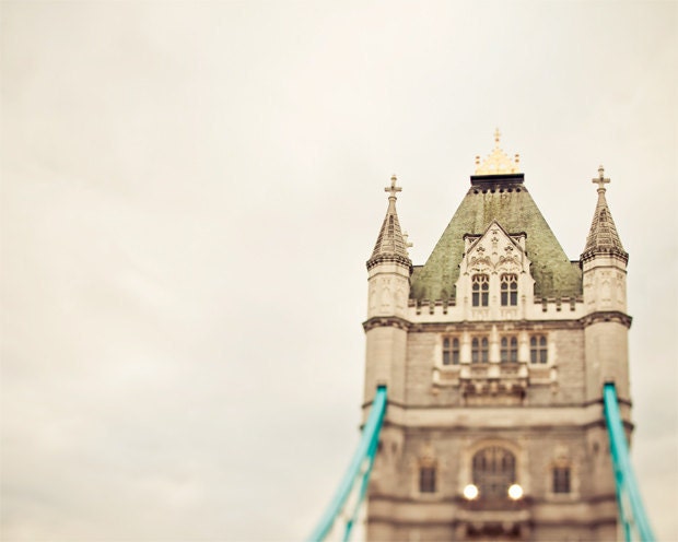London Print, Tower Bridge, Travel Photography, England, Whimsical, Neutral Wall Decor, Brown - Dear Old London