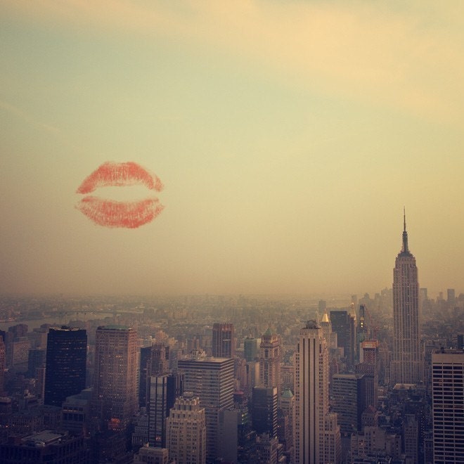 New York Photography - I Love New York (2) - Valentine, Manhattan Skyline, Empire State Building Photograph, Autumn Colors, Fine Art Print