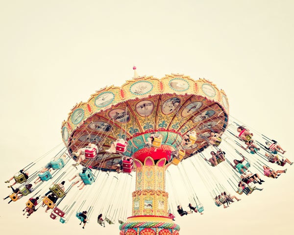 Summer Fling - Carnival Photography, Santa Cruz, Nursery Art, Vacation Fun, Cindo de Mayo, Colorful, Child's Room, Pastel, Yellow, Red