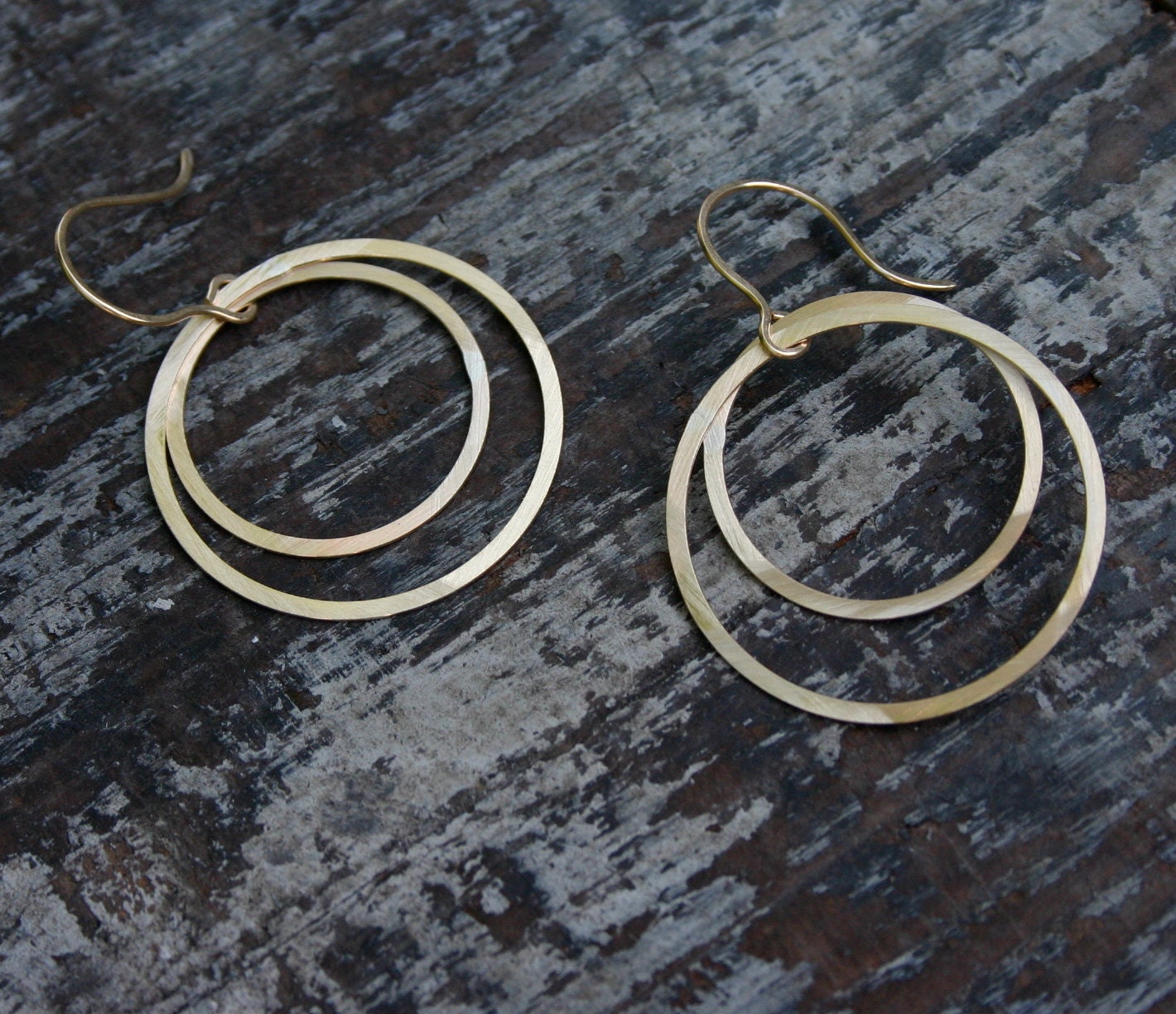 large double open circle earrings
