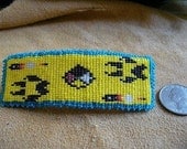 loom/square stitch beaded Native American inspired Walk Softly barrette
