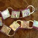 Purple Fused Glass Link Bracelet, Dichroic Textured Glass Bracelet - Purple Flower Garden