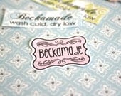 84 Clothing Labels - Pink and Black Fancy Frame Design