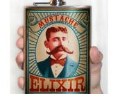 Mustache Elixir - Stainless Steel flask - 8oz.