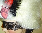 Anatomical Heart Fascinator - Memento Mori Fascinator (Red Heart)