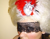 Anatomical Heart Fascinator - Memento Mori Fascinator (White Heart)