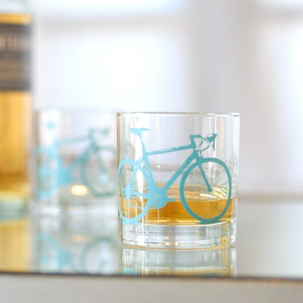 4 bike rocks glasses, turquoise bicycle