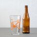 4 bike pint glasses, orange bicycle