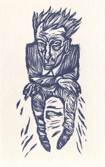 the Philosopher - a block print