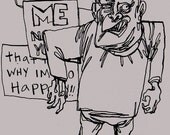god hearts me, not you - an original ink drawing