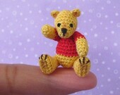 PDF PATTERN - Amigurumi Crochet Tutorial Pattern - Thread Pooh Bear Jointed and Movable