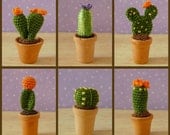 PDF PATTERN To Crochet 6 Miniature Amigurumi Cactus Plants